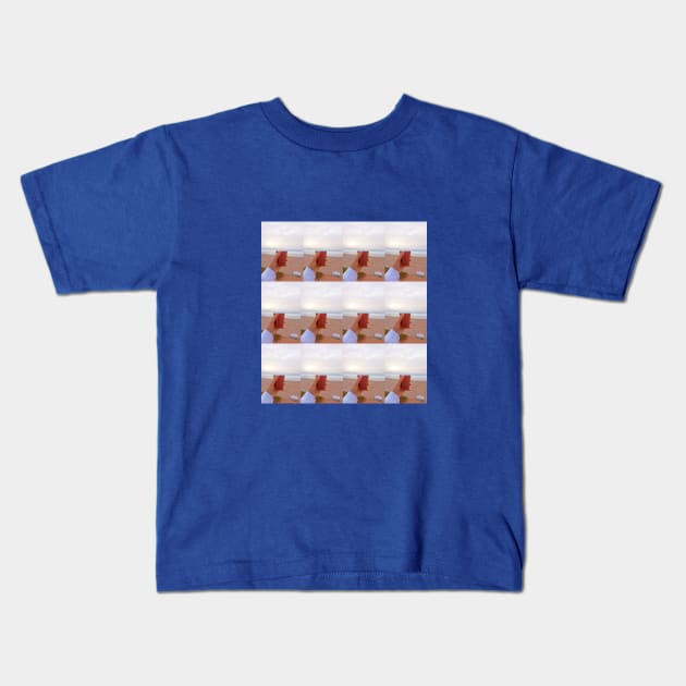 Coastal Coffee: Embracing the Beach's Warmth Kids T-Shirt by Medkas 